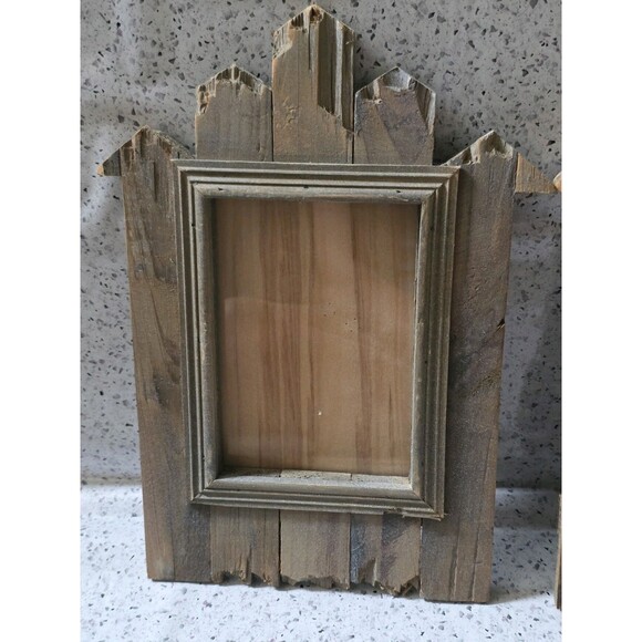 2x Barnyard Reclaimed Rustic Wood Photo Frame Primitive Set 7"x6" Farmhouse Pic - Picture 13 of 16